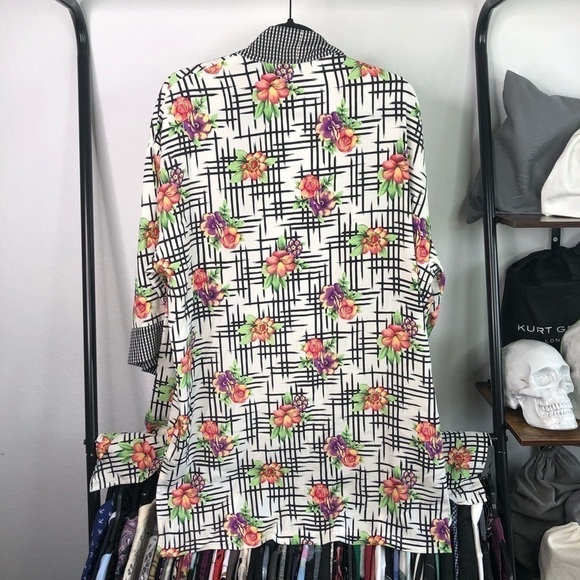 vintage Victoria’s Secret Gold Label Floral Crosshatch Kimono Robe - Picture 4 of 7